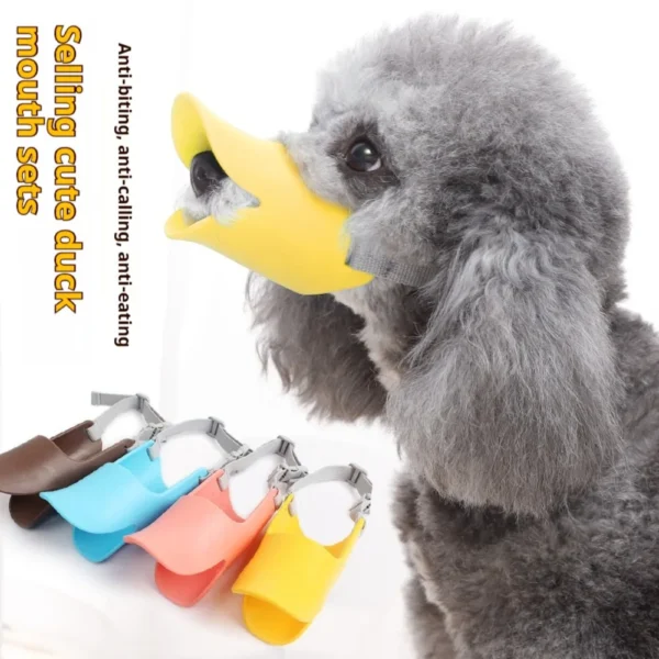 Dog Mouth Cover Anti Bite and Grinding Mouth Silicone Mouth Cover Comfortable and Soft Dog Trainer Duckbill Cover Pet Supplies