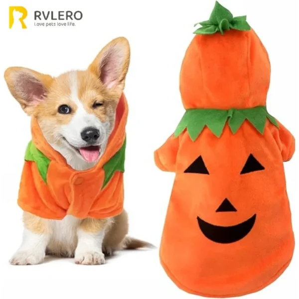 Dog Jacket Halloween Pumpkin Clothes High Quality Easy Wear Cute Dress Up Small Dog Party Cosplay Hooded Sweatshirt Pet Supplies